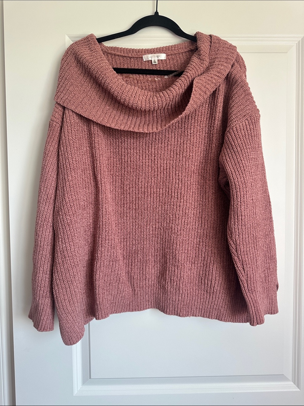 Relaxed Cowl Neck Sweater – Dusty Rose